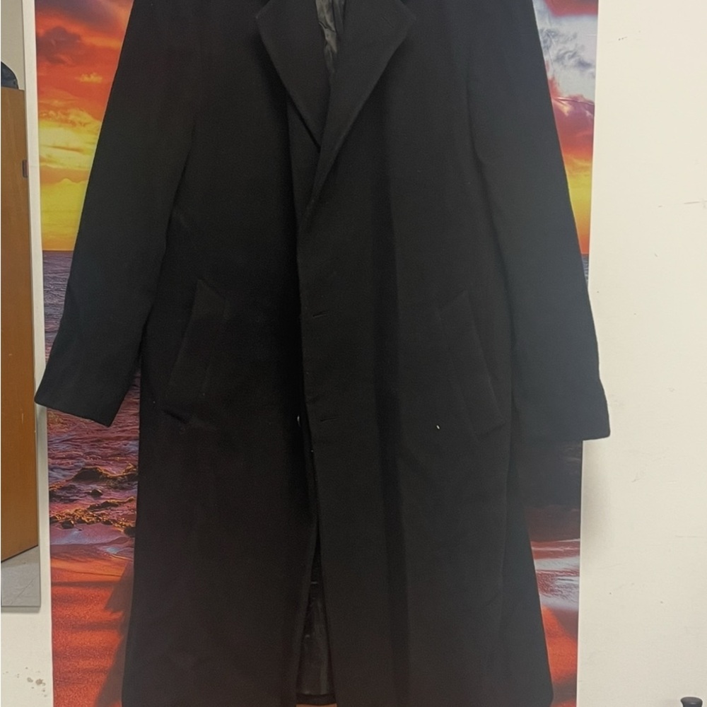 Jones New York Men's Classic Black Trench Coat